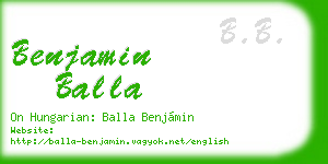 benjamin balla business card