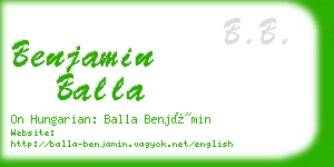 benjamin balla business card